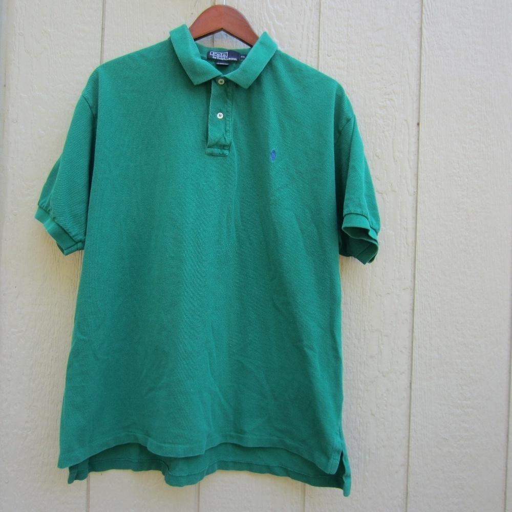 Polo Ralph Lauren Men's XXL Green Polo Shirt Short Sleeve Polo‎ Player Logo golf
